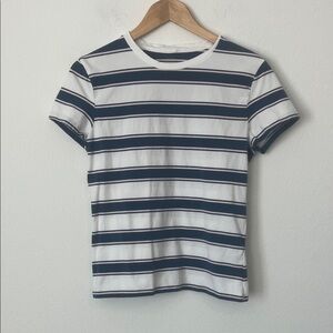 ABERCROMBIE & FITCH Blue White & Pink Striped Baby Tee